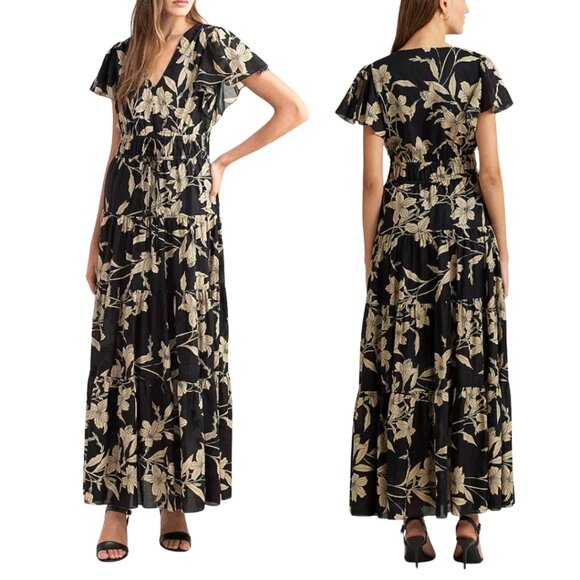 Lauren Ralph Lauren Flutter Sleeve Maxi Dress (2P) - Picture 2 of 8